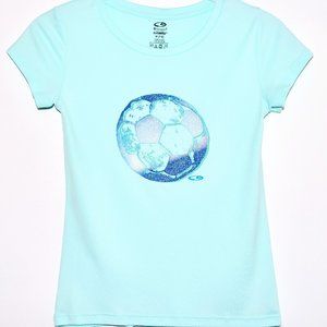 C9 Champion Duodry Short Sleeve Sparkly Soccer Ball Shirt - Medium (7-8)